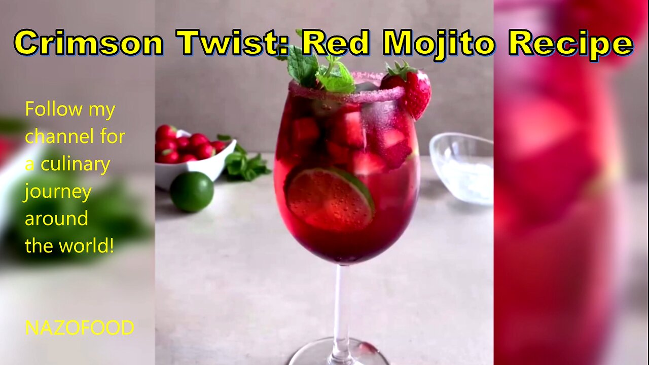 Crimson Twist: Red Mojito Recipe-موهیتو قرمز #RedMojitoRecipe #refreshingdrink #summercocktail