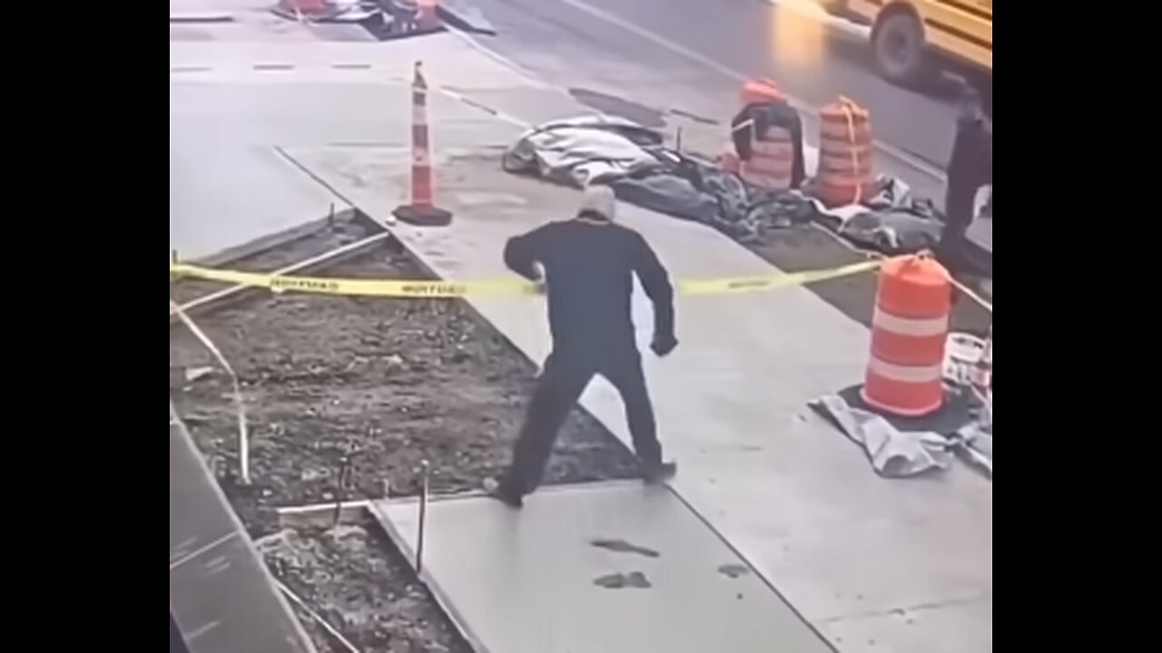 Joe Biden WALKS IN WET CONCRETE (2×) FALLS flat on his face "BOOM BABY"