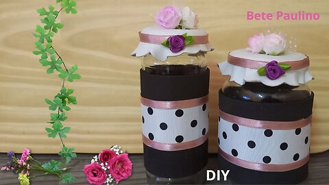 VIDRO DECORADO COM EVA/🌷🌷🌷🌷🌷