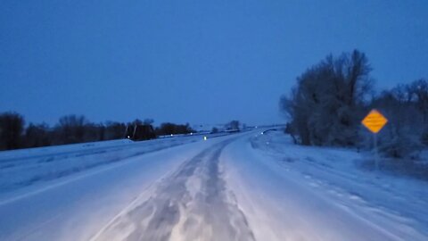 Ice over Wyoming I 25 Buffalo United States of America