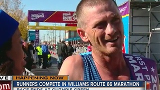 Winner of Route 66 Marathon crosses finish line