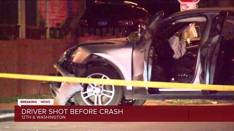 Driver shot before crash