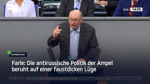 Farle: Die antirussische Politik der Ampel beruht auf einer faustdicken Lüge