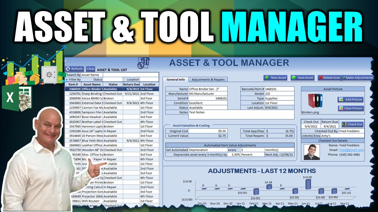 How To Create Your Own Asset Manager With Check-In/Check-Out & Depreciation In Excel [Free Download]