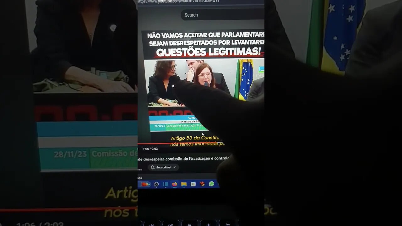 parabéns Bia Kicis colocou ministra da saúde no seu lugar... questionar é legítimo e não criminoso 👍
