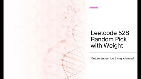 Leetcode 528 Random Pick with Weight