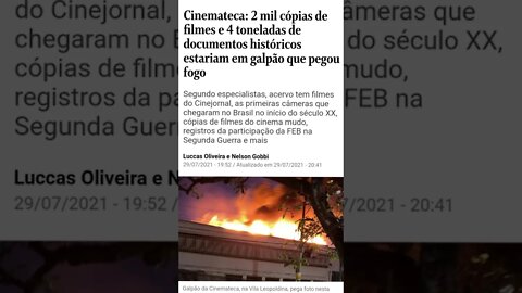 Incêndio na Cinemateca - Mais uma parte da cultura brasileira apagada! #shorts