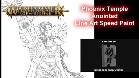 Warhammer Age of Sigmar Speedpaint - Phoenix Temple Anointed Lineart