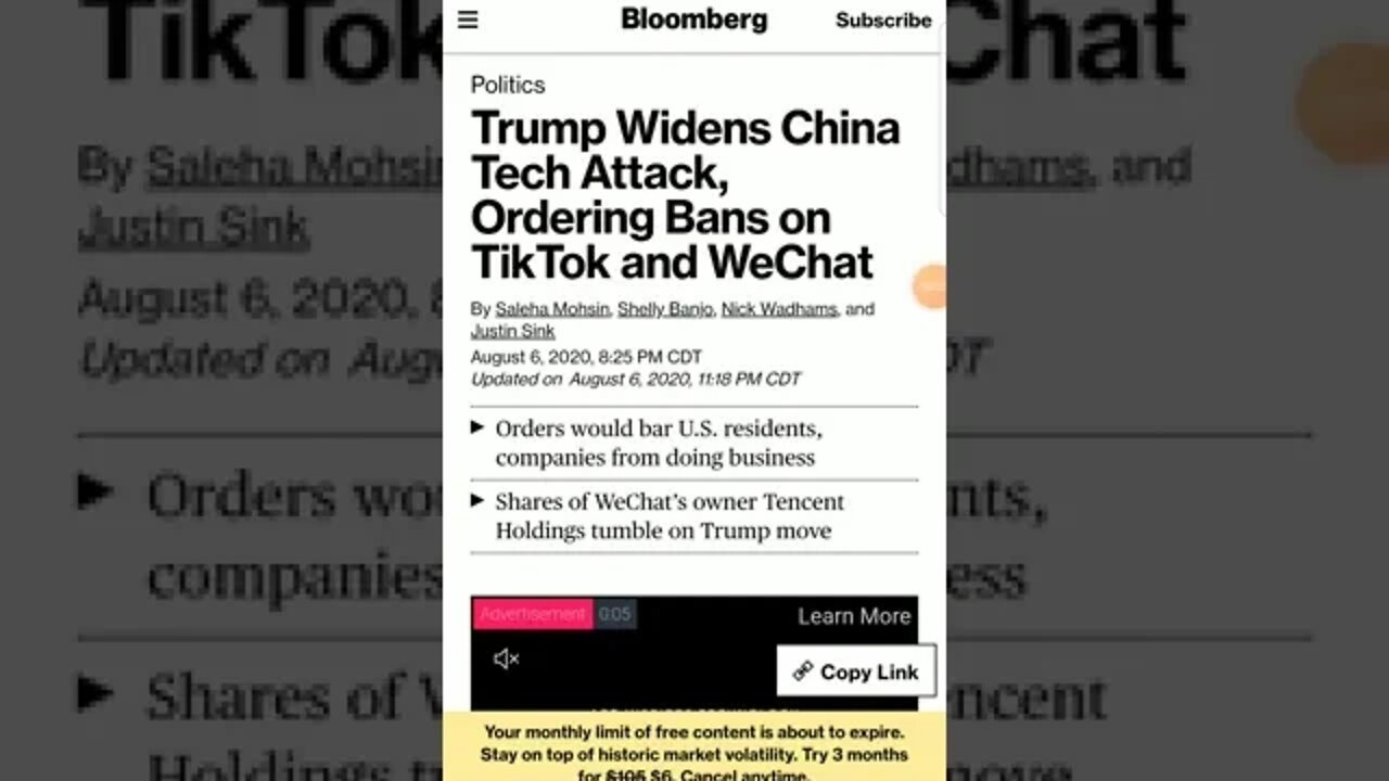 TRUMP BANS TIKTOK AND WECHAT!