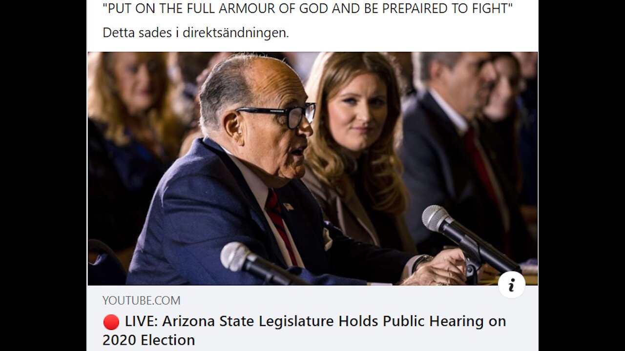 PUT ON THE FULL ARMOUR OF GOD AND PREPAIR TO FIGHT - Arizona State Legislature Holds Public Hearing