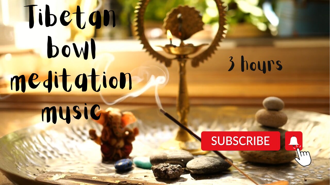 Tibetan bowl meditation music for relaxation. Singing bowl warm pad. Spa, yoga, sleep, massage