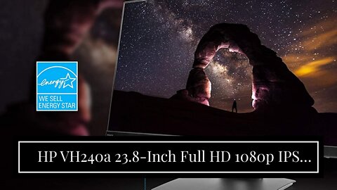 HP VH240a 23.8-Inch Full HD 1080p IPS LED Monitor with Built-In Speakers and VESA Mounting, Rot...