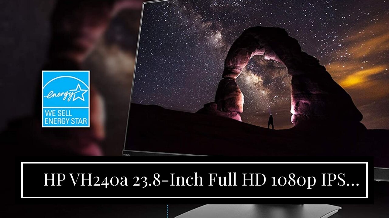 HP VH240a 23.8-Inch Full HD 1080p IPS LED Monitor with Built-In Speakers and VESA Mounting, Rot...