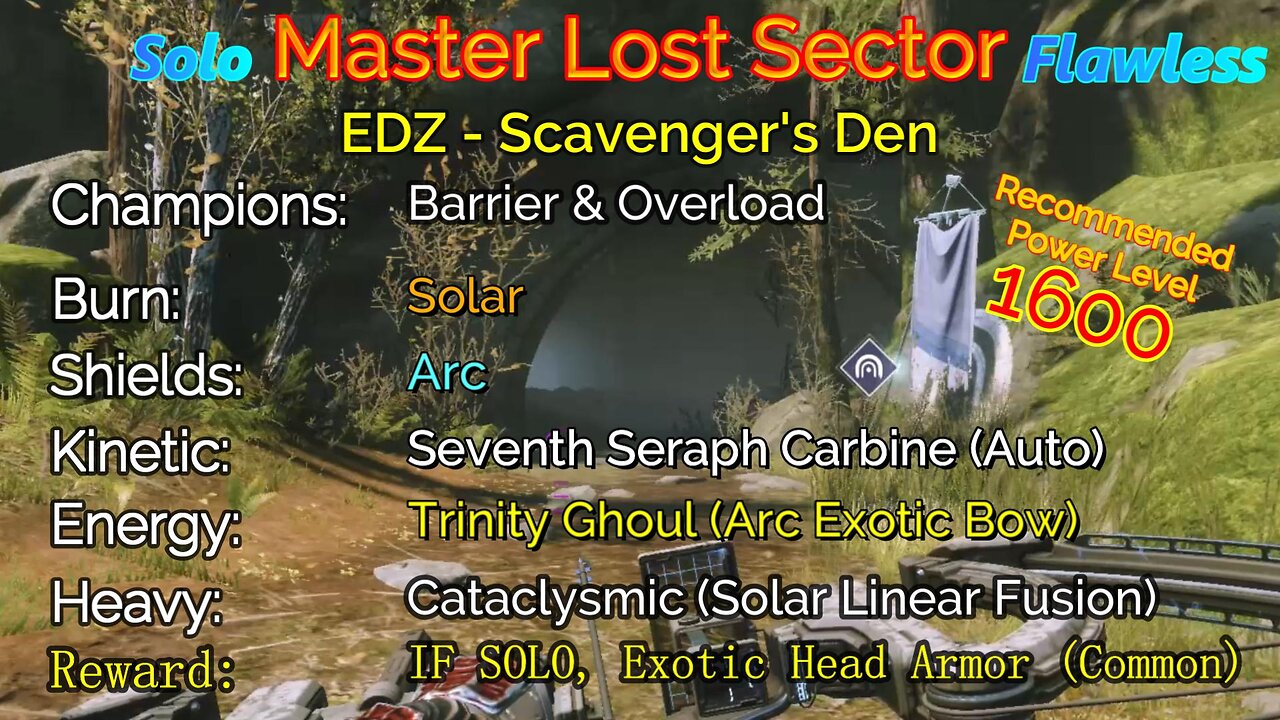 Destiny 2 Master Lost Sector: EDZ - Scavenger's Den on my Warlock Solo-Flawless 11-27-22