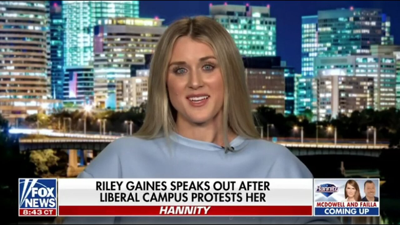 Riley Gaines speaks out after liberal campus protests her