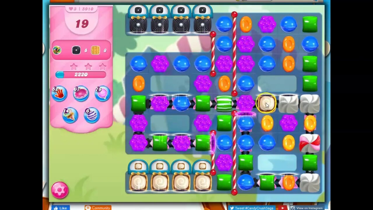 Candy Crush Level 5910 Talkthrough, 25 Moves 0 Boosters