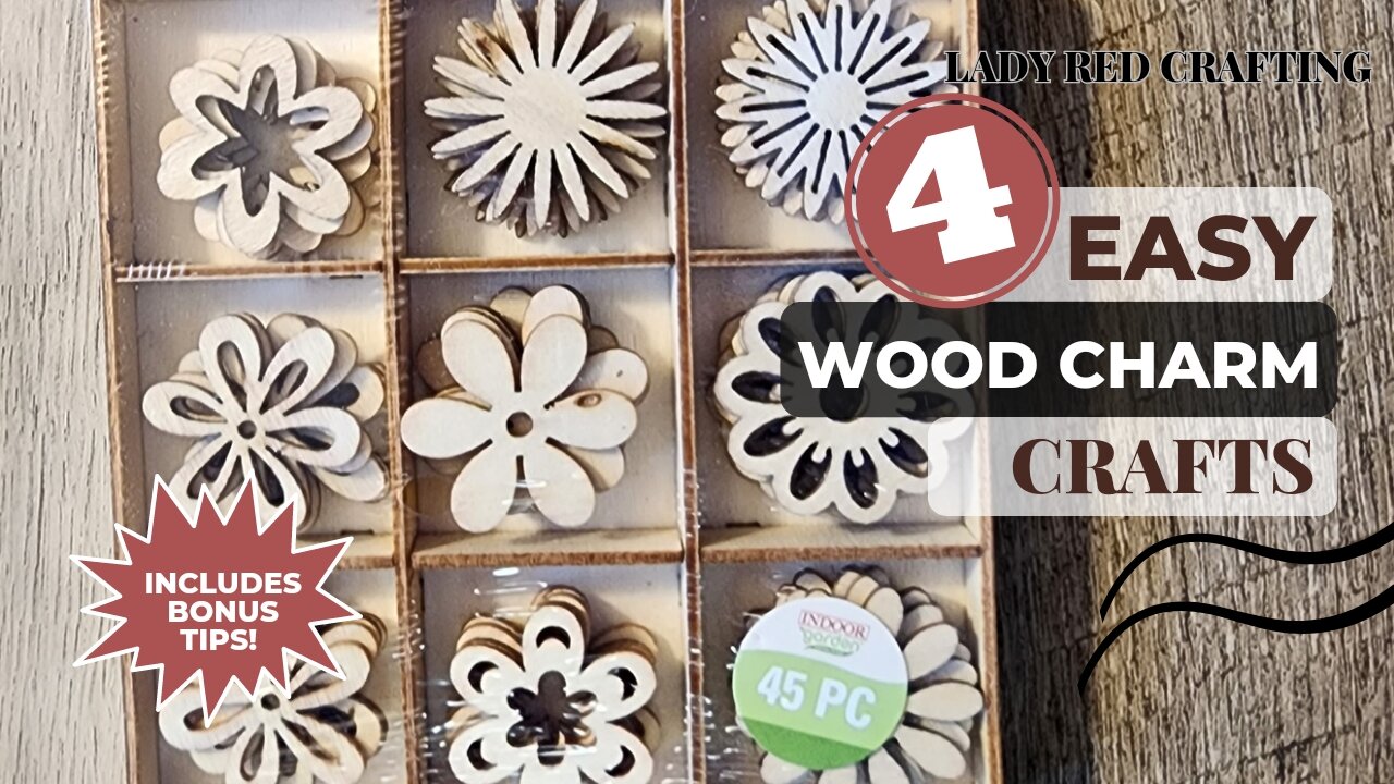 Lady Red Crafting : Dollar Tree Wood Charm Crafts