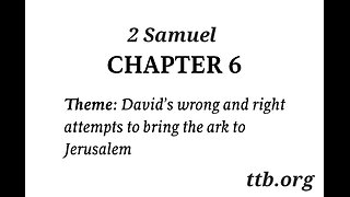 2 Samuel Chapter 6 (Bible Study)