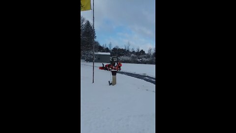 Snow blowing with Kubota BX23S subcompact tractor