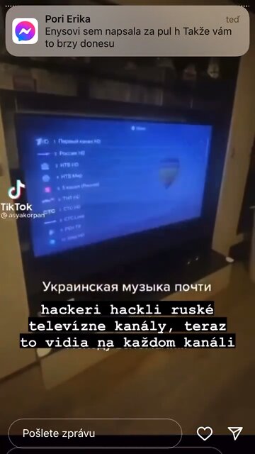 Russian state television channels have been hacked to play Ukraine national anthem.