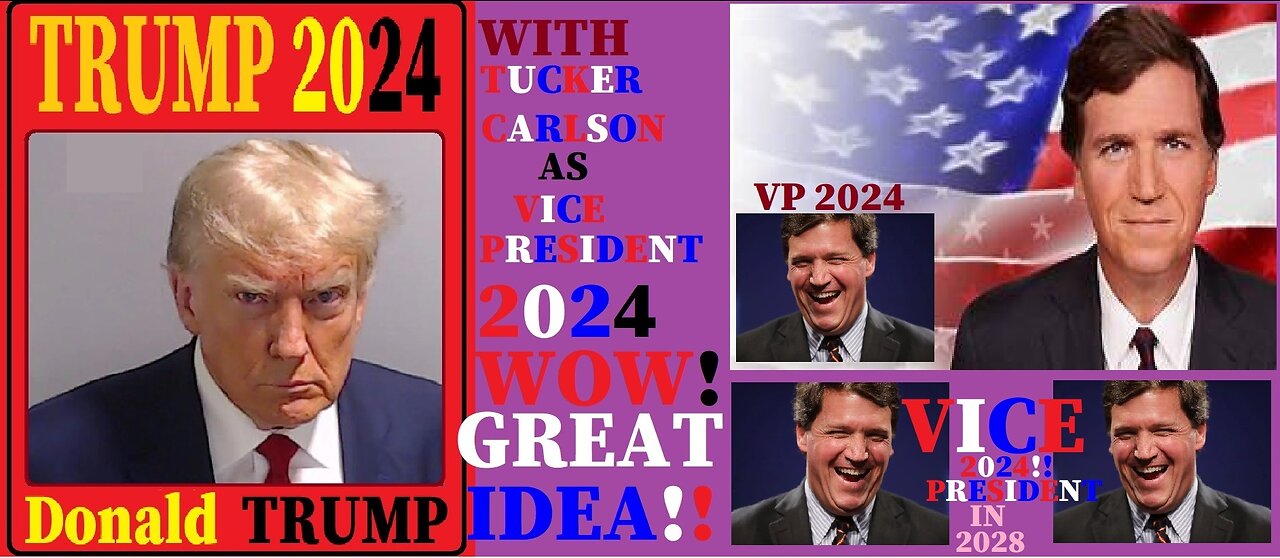 Donald J Trump with Tucker Carlson as VP? YEAH! that would be a GREAT administration 2024!