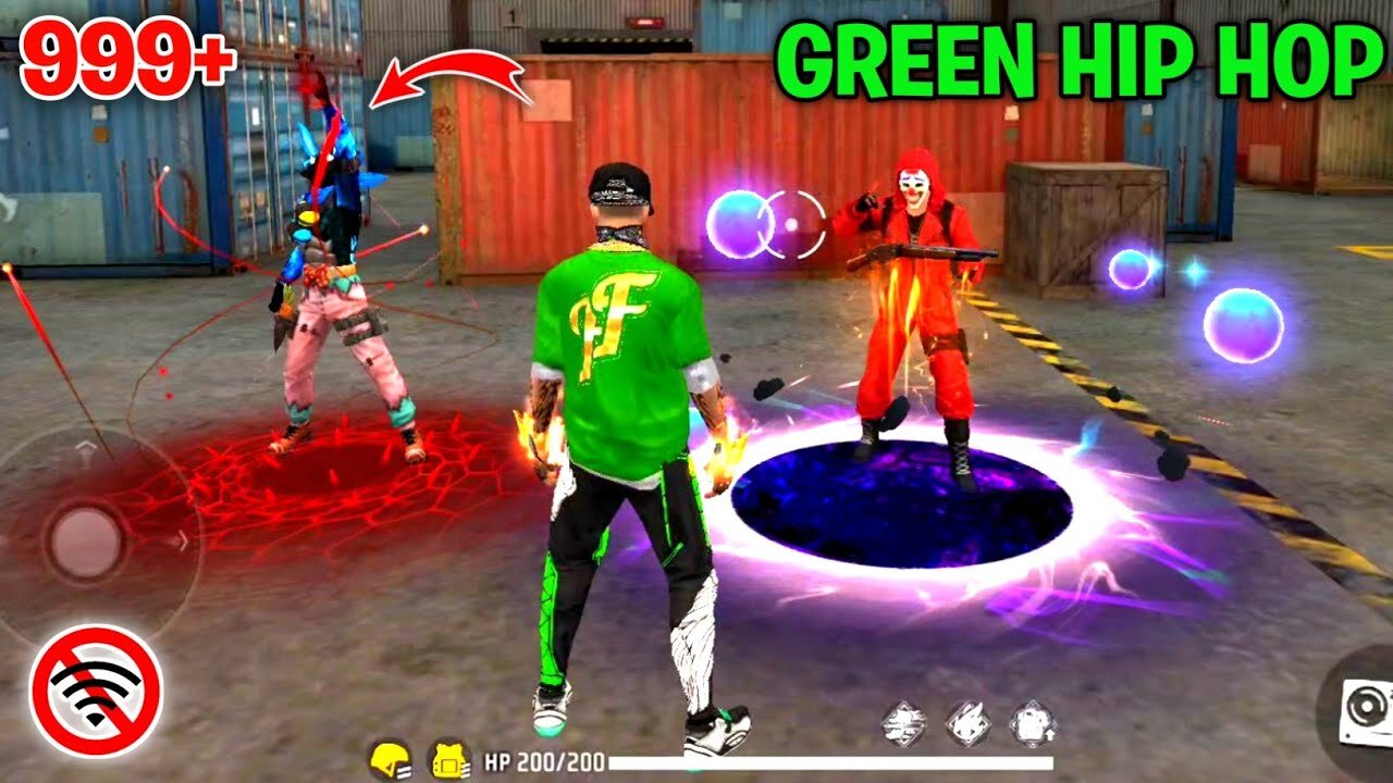 Green hip hop 999+ prank with bunny bundle and red criminal! Garena free fire