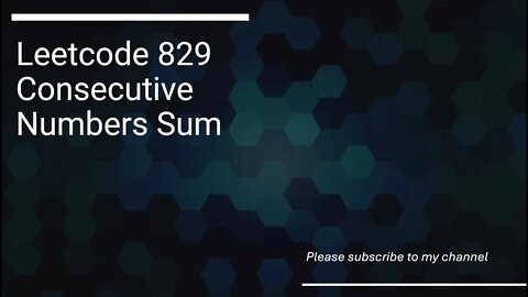 Leetcode 829 Consecutive Numbers Sum