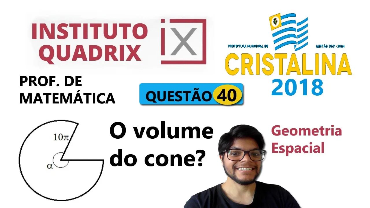 A planificação da superfície lateral de um cone. Questão 40 de Cristalina Banca Quadrix