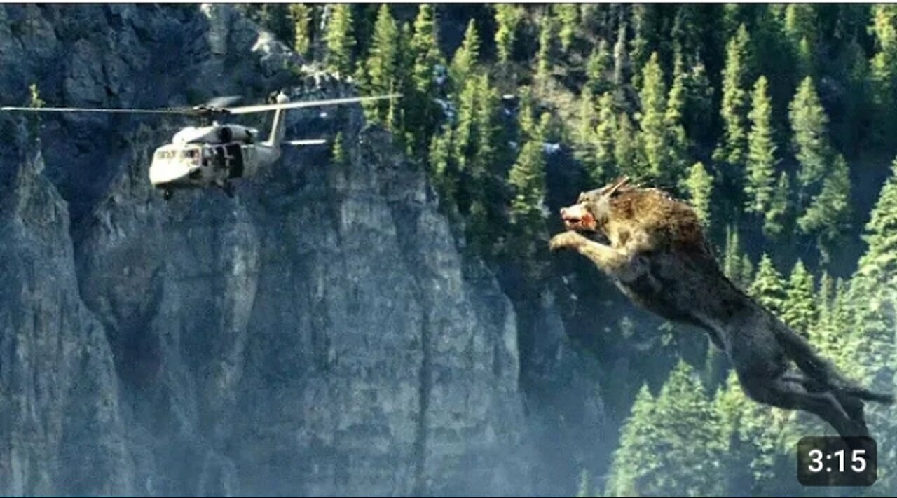 Gaint wolf Attack scene_wolf vs helicopter Hollywood movie scene#