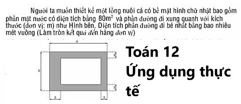 Người ta muốn thiết kế một lồng nuôi cá có bề mặt hình chữ nhật bao gồm phần mặt nước có