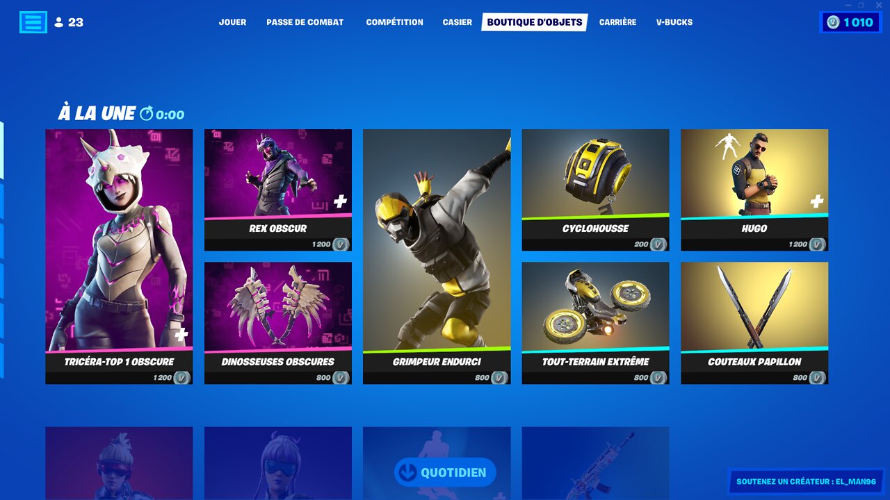 BOUTIQUE FORTNITE D'AUJOURD'HUI 10 JANVIER 2022! (BOUTIQUE DU JOUR!)