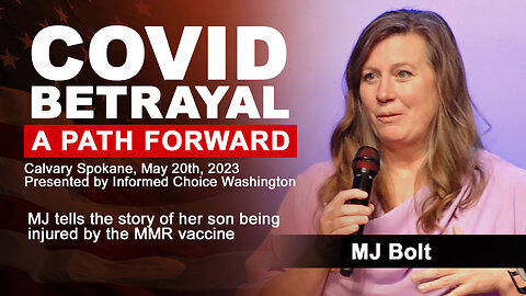 MJ Bolt speaks at the COVID Betrayal event in Spokane