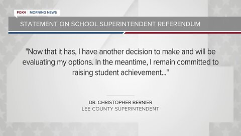 Lee County Superintendent responds to referendum