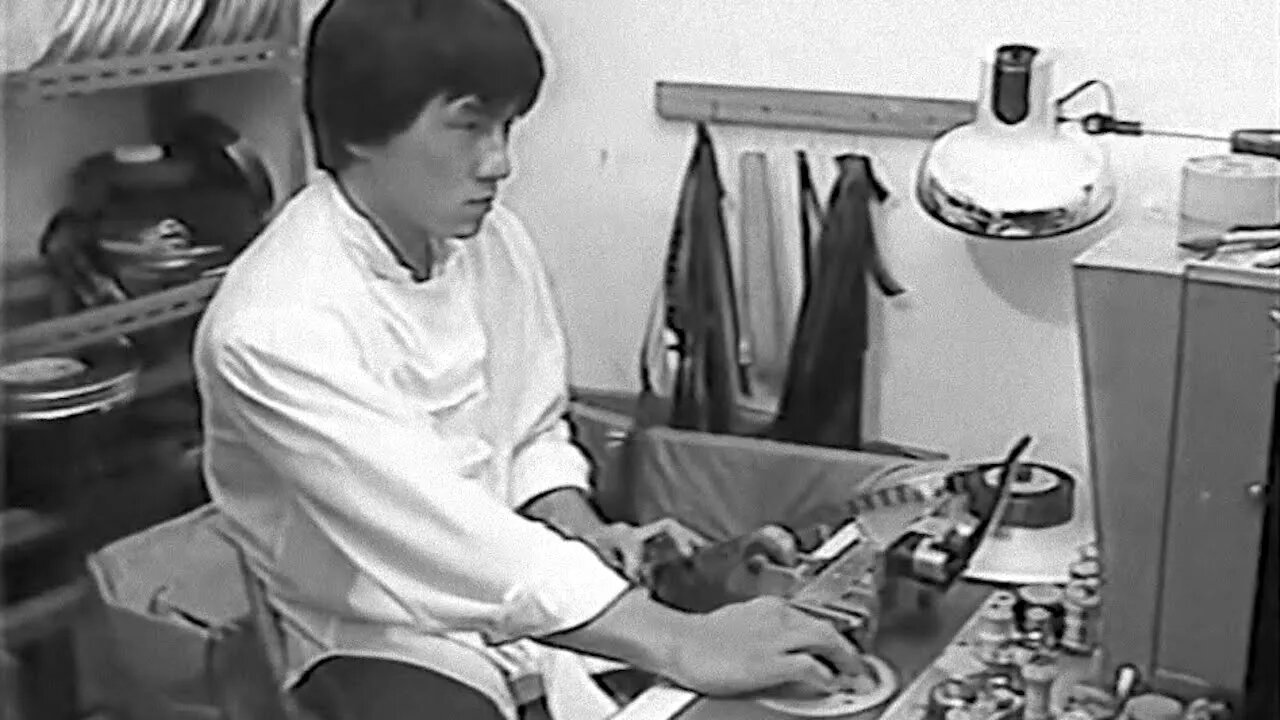Jackie Chan editing Project A, 1983