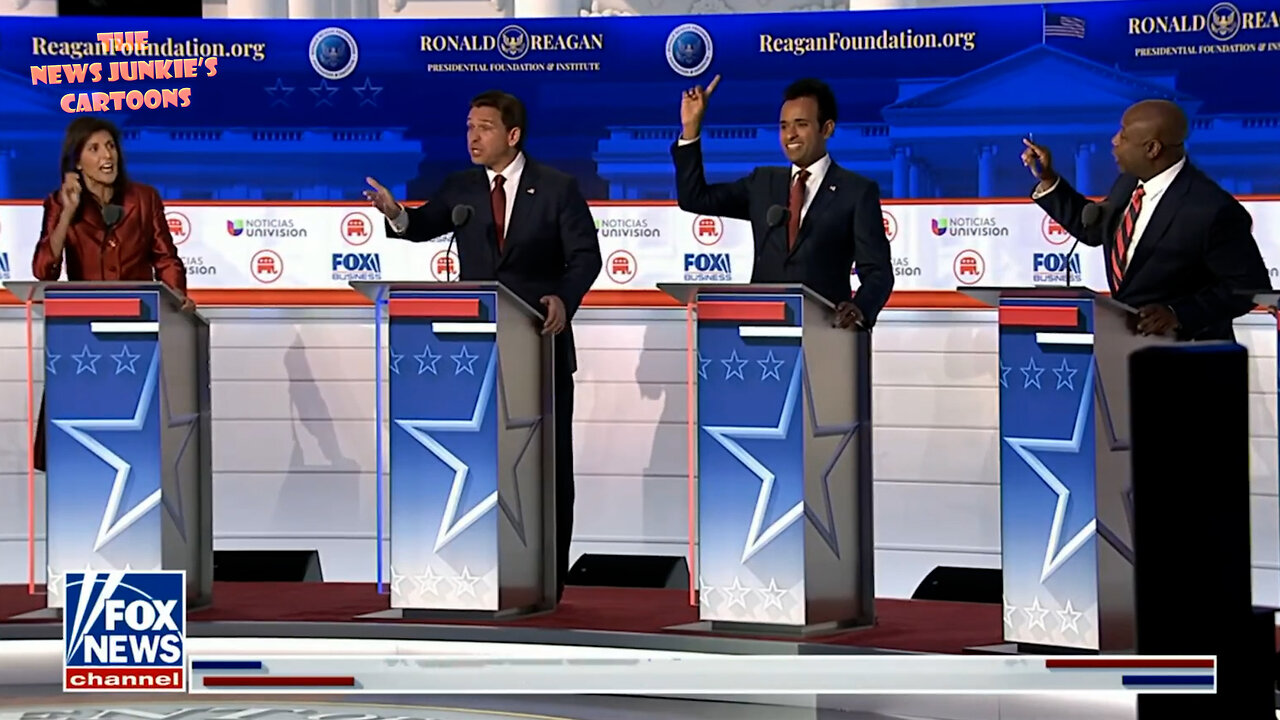 The GOP candidates, whose poll numbers combined, make half of Trump’s poll numbers, talk and yell over each other.