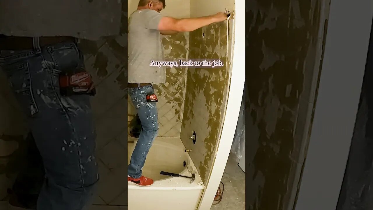 Tile Tub Surround Removal #carpenter #diy #bathroom