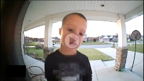 Funny video of dad helping his son to change the TV through his video doorbell