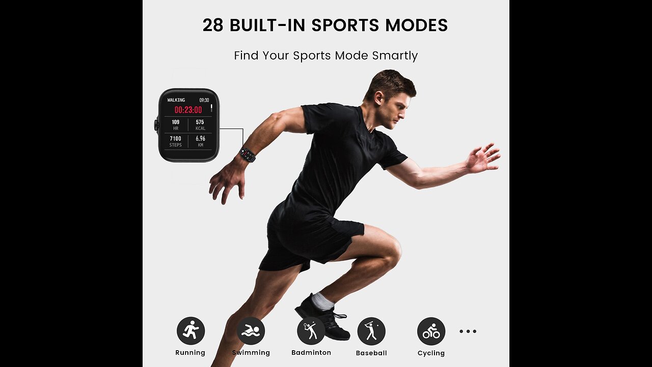 Smart Watch(MakeAnswer Call), Fitness Watch with Blood Pressure Heart Rate Monitor 1.7" Blueto...