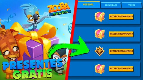 TODOS GANHAMOS PRESENTES GRÁTIS DO ZOOBA: Jogo de Batalha Animal