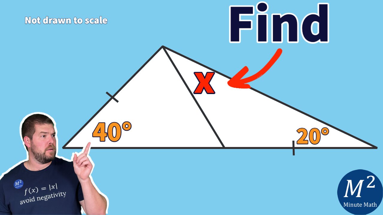 Find the Value of Angle X in this Triangle | Minute Math #geometry