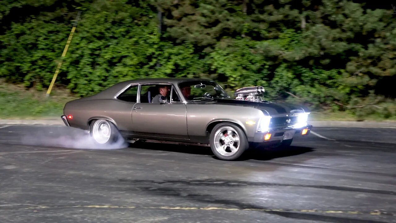 Supercharged 1970 Nova SS 396 Does Massive Burnouts at Woodward Dream Cruise Afterparty