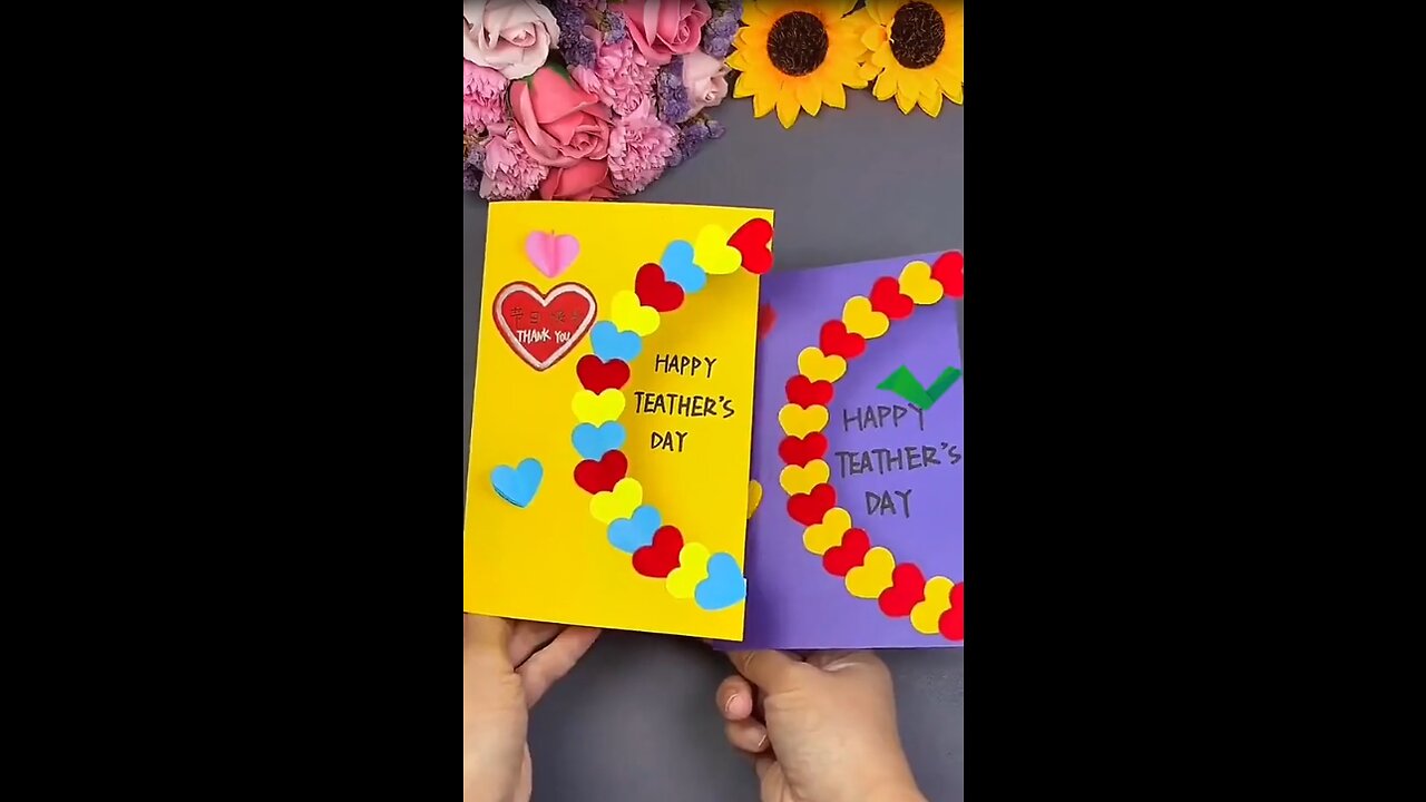 Happy Teacher'sDay-Mother'sDay-Father'sDay Card by Paper (hard chart)