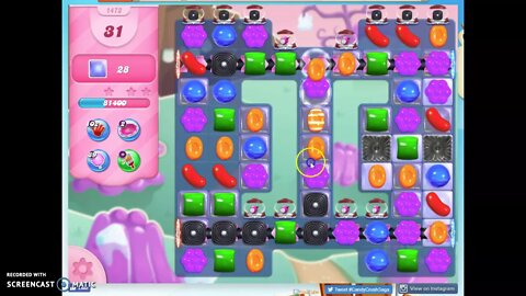 Candy Crush Level 1473 Audio Talkthrough, 2 Stars 0 Boosters