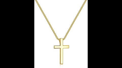 Amazon Collection Sterling Silver and 14k Gold Cross Pendant Necklace, 18"