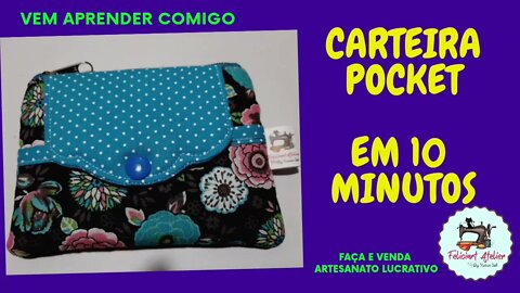 Carteira Pocket Multiuso Porta Cartões e Moedas- Faça em 10 Minutos - DIY- Passo a Passo #costura