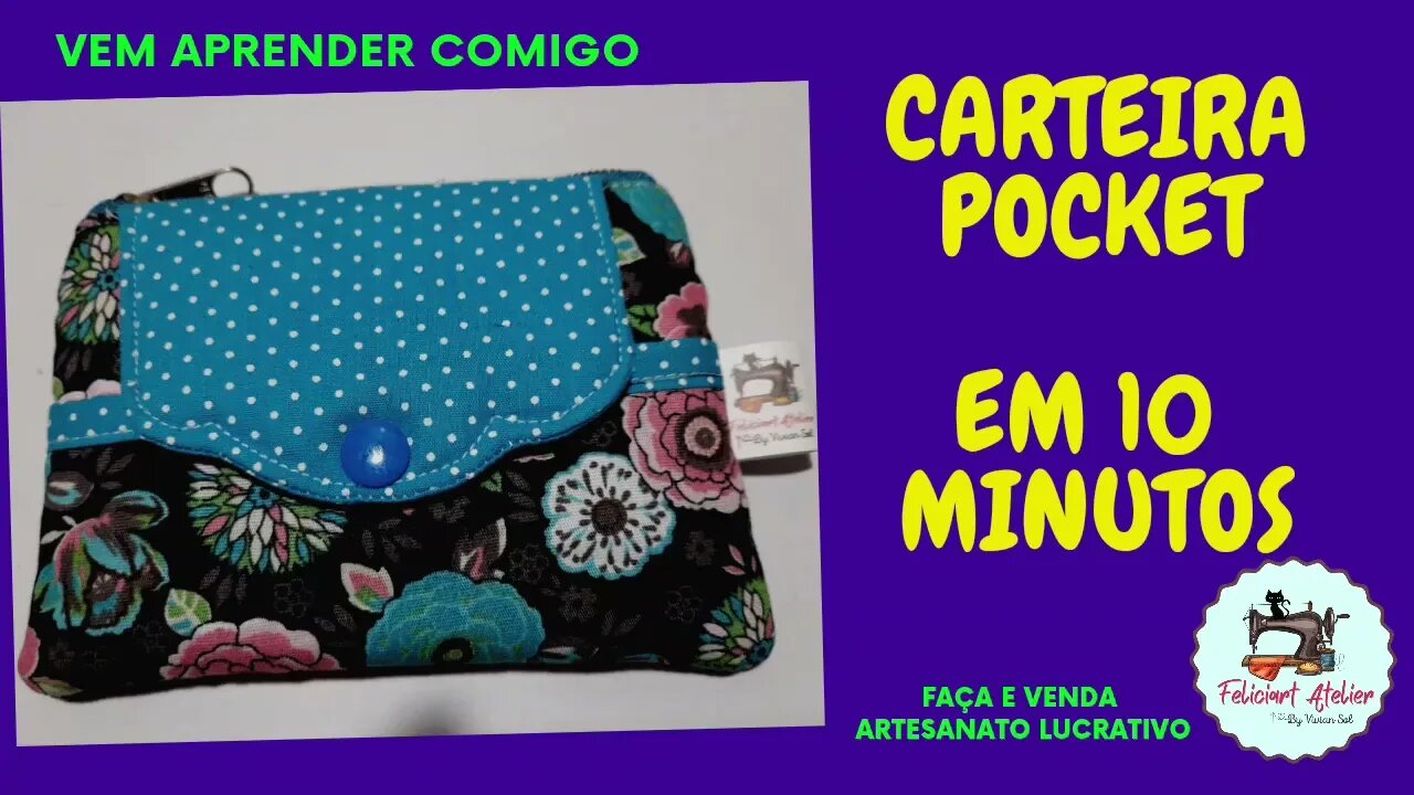 Carteira Pocket Multiuso Porta Cartões e Moedas- Faça em 10 Minutos - DIY- Passo a Passo #costura