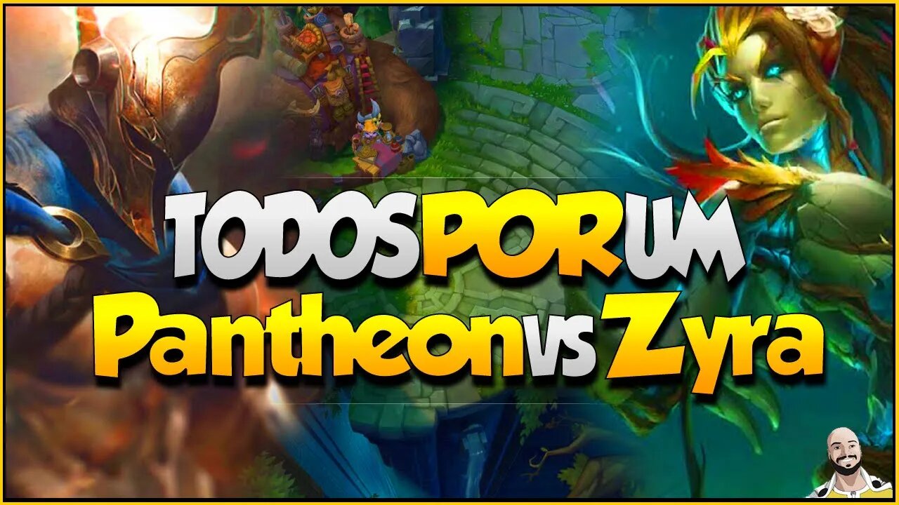 5 Pantheon vs 5 Zyra - MODO TODOS POR UM *One For All* É MUITO PANTHEON VOANDO PELO MAPA DOIDERA