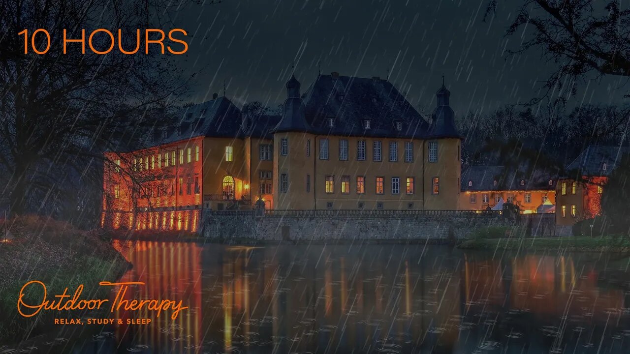 RAINY STORMY NIGHT IN RHINELAND | Thunder & Rain Sounds Ambience | RELAX | STUDY | SLEEP | 10 Hours