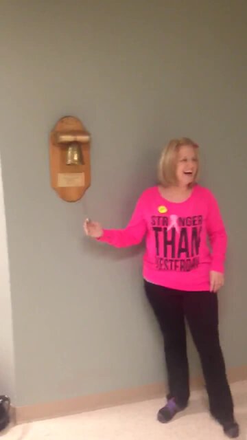 Ashley Hardy rings the bell at Roswell Park