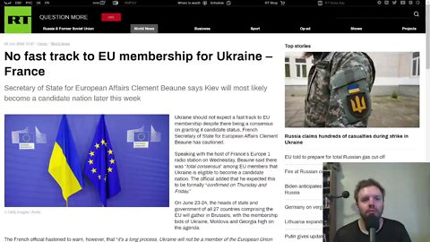 Vote to be held for EU candidacy for Ukraine. No fast track for EU membership.